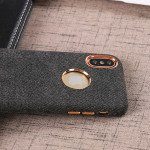 Wholesale iPhone X (Ten) Wool Style Armor Hybrid Case (Black)